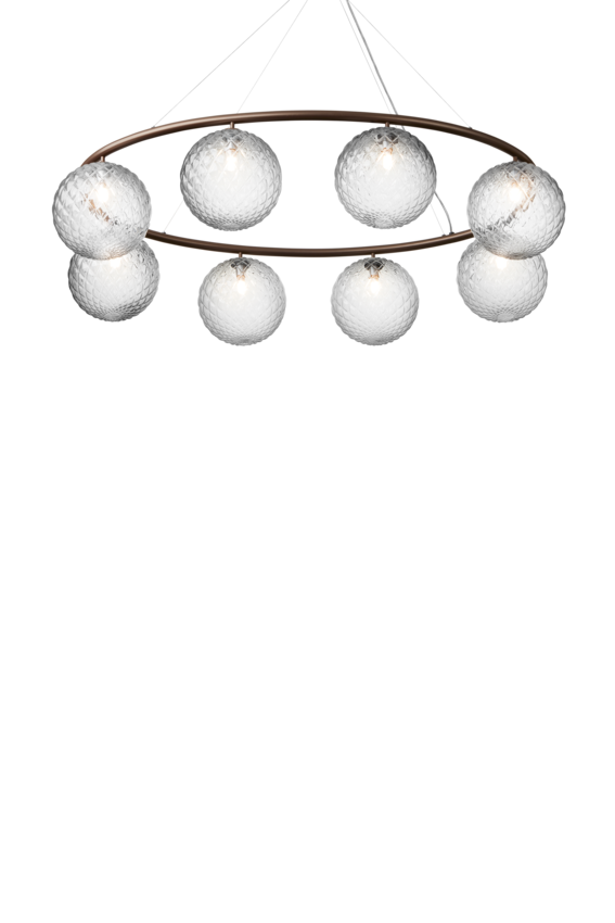 Miira 8 Oval ljuskrona, dark bronze / optic clear • NUURA