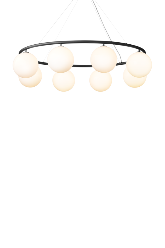 Miira 8 Oval ljuskrona, rock grey / opal • NUURA