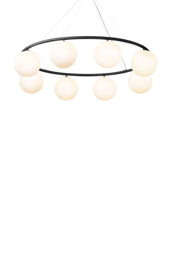 Miira 8 Oval ljuskrona, rock grey / opal • NUURA