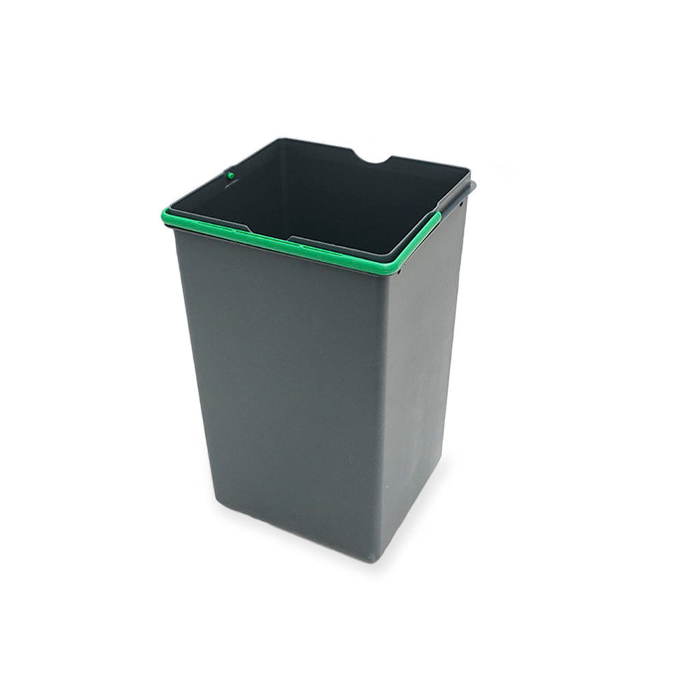 Copenhagen 14L Dark Grey Green • Avfallshink på 14 liter i mörkgrå plast med grönt handtag.