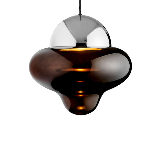 Nutty XL Brown pendellampa, brun/krom • Design by Us