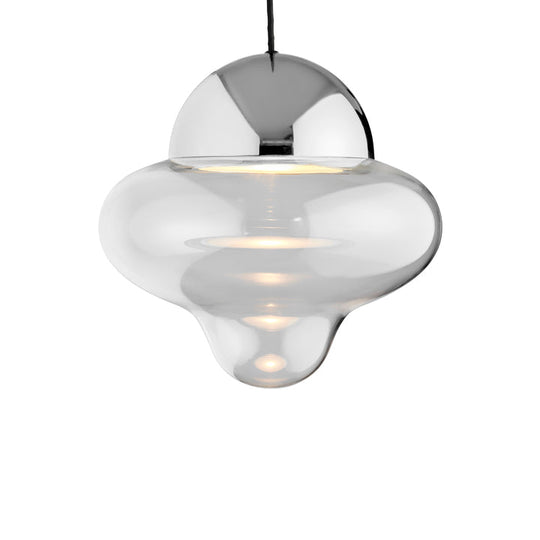 Nutty XL Clear pendellampa, klar/krom • Design by Us