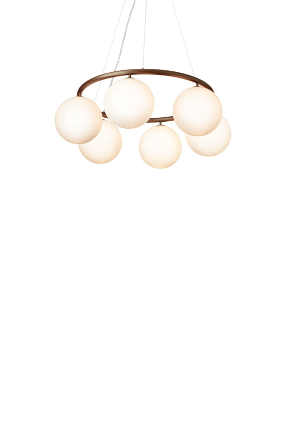 Miira 6 Circular ljuskrona, dark bronze / opal • NUURA