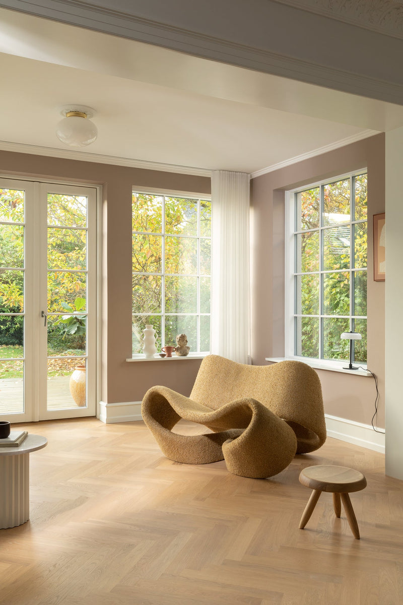 Rizzatto 301 taklampa, satin brass / opal • NUURA