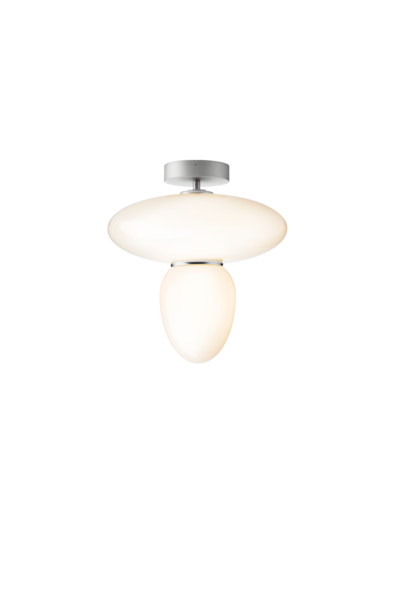 Rizzatto 42 taklampa, satin silver / opal • NUURA