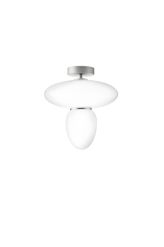 Rizzatto 42 taklampa, satin silver / opal • NUURA