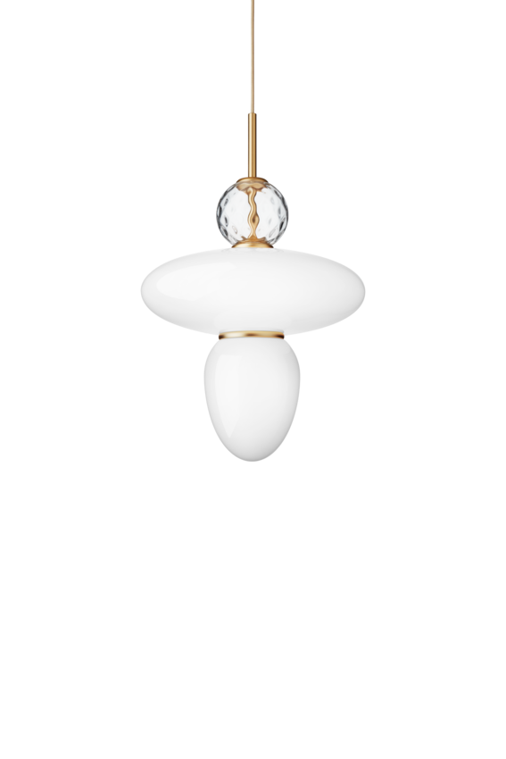 Rizzatto 43 pendel, satin brass / opal • NUURA