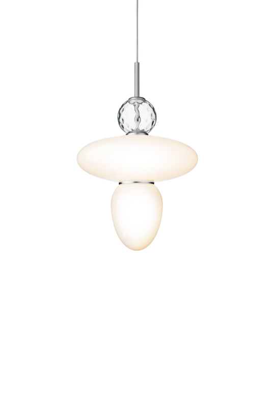 Rizzatto 43 taklampa, satin silver / opal • NUURA