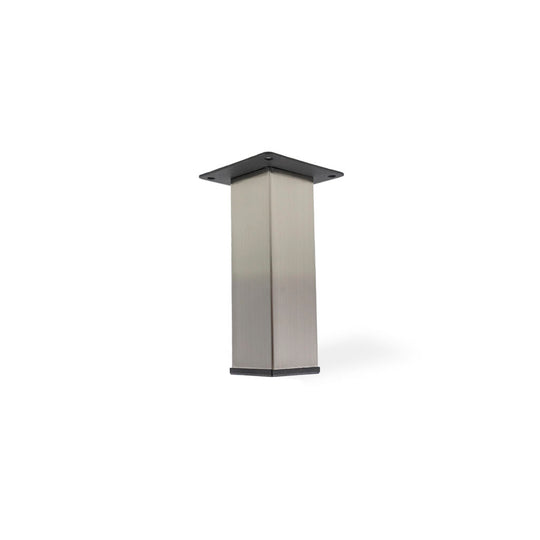 Fyrkantiga möbelben i borstat stål, 120 mm – 4 st.