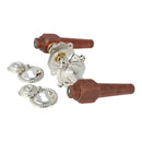 Svanemølle-dörrhandtag i trä inkl. rosett och nyckelplatta i krom  • SIBES
