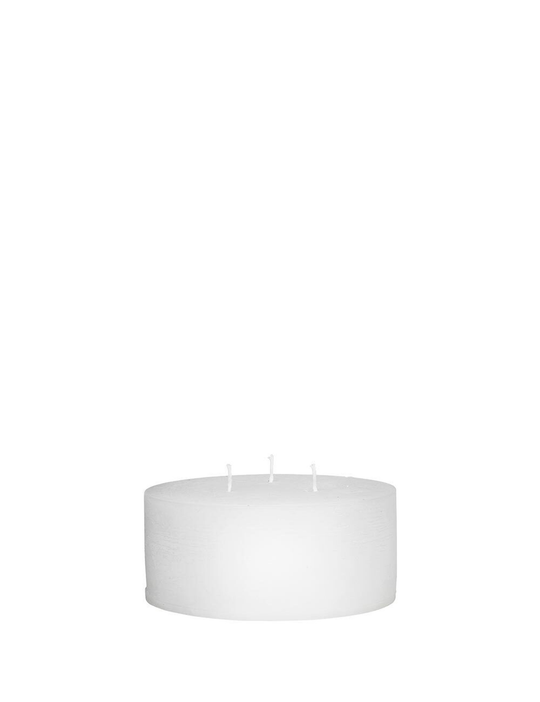 Rustikt blockljus, 15 × 7 cm – WHITE • Cozy living